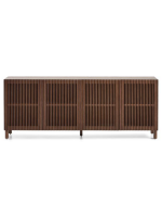 MESCO 180 cm sideboard in solid wood and ash veneer with walnut finish