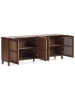 MESCO 180 cm sideboard in solid wood and ash veneer with walnut finish
