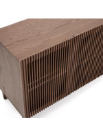 MESCO 180 cm Sideboard aus Massivholz und Eschenfurnier mit Walnuss Finish