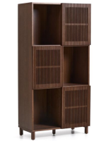 MESCO 84x170 cm sideboard in solid wood and ash veneer with walnut finish