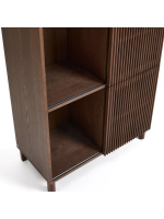 MESCO 84x170 cm sideboard in solid wood and ash veneer with walnut finish