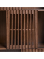 MESCO 84x170 cm sideboard in solid wood and ash veneer with walnut finish
