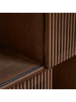 MESCO 84x170 cm sideboard in solid wood and ash veneer with walnut finish