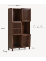 MESCO 84x170 cm sideboard in solid wood and ash veneer with walnut finish