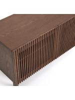 MESCO bench with 2 doors in solid wood and ash veneer walnut finish cabinet and shoe rack