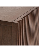 MESCO Meuble TV 180 cm en bois massif et placage frêne finition noyer