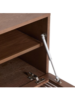 MESCO Mueble TV de 180 cm en madera maciza y chapa de fresno con acabado nogal