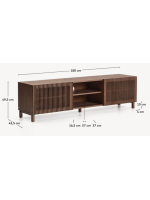 MESCO mobile TV 180 cm in legno massello e impiallacciato frassino con finitura in noce