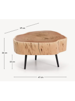 ONOVA Mesa en madera de acacia maciza con patas de metal