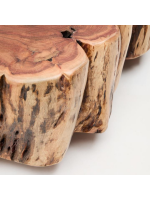 DONI small table with wheels in solid acacia wood