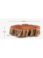DONI petite table avec des roues en bois d'acacia massif