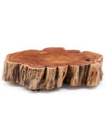 DONI tavolino con ruote in legno massello di acacia