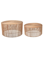NATURY home design rattan set of 2 coffee tables