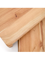 SERANG set of 2 solid acacia coffee tables with bleached finish