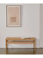 BENGALA bench in solid oak and rope seat