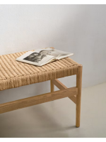BENGALA bench in solid oak and rope seat