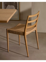 BARTOL chaise en chêne massif et assise en corde