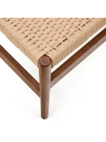 ELEONORA bench in solid oak with walnut finish and rope seat