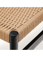 PALMIA bench in solid oak with black finish and rope seat