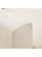 CAMUT Sofá de 4 plazas desenfundable 310 cm con chaise longue en chenilla color crudo