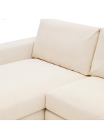CAMUT divano 4 posti sfoderabile 310 cm con chaise longue in ciniglia ecrù