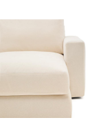 MITRAC divano 3 posti sfoderabile 220 cm con chaise longue in ciniglia ecrù