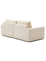 MITRAC Sofá de 3 plazas desenfundable 220 cm con chaise longue en chenilla color crudo