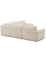 BANDUNG angolare 5 posti sfoderabile 310x310 cm in ciniglia ecrù