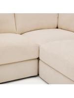 BANDUNG angolare 5 posti sfoderabile 310x310 cm in ciniglia ecrù