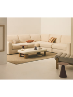 BANDUNG 5 corner sofa with removable cover 310x310 cm in ecru chenille