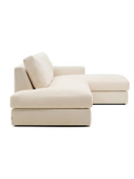 DOPERS divano 5 posti sfoderabile 340 cm con chaise longue in ciniglia ecrù