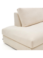 DOPERS Sofá de 5 plazas desenfundable 340 cm con chaise longue en chenilla color crudo