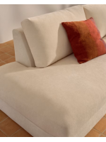 DOPERS divano 5 posti sfoderabile 340 cm con chaise longue in ciniglia ecrù