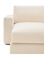 MISSING divano 5 posti sfoderabile 340 cm con chaise longue in ciniglia ecrù