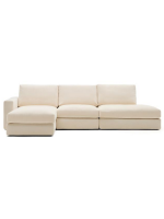 MISSING 5 seater sofa with removable cover 340 cm with chaise longue in ecru chenille