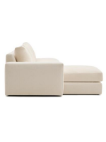 MISSING 5 seater sofa with removable cover 340 cm with chaise longue in ecru chenille