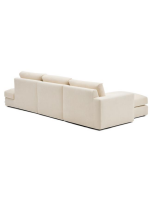 MISSING 5 seater sofa with removable cover 340 cm with chaise longue in ecru chenille