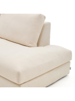 MISSING 5 seater sofa with removable cover 340 cm with chaise longue in ecru chenille