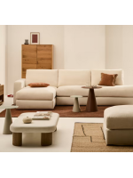 MISSING divano 5 posti sfoderabile 340 cm con chaise longue in ciniglia ecrù