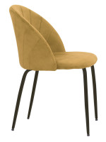 NUMA Chaise rembourrée en velours couleur au choix et pieds en métal noir