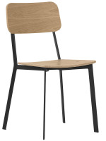 DADO Silla de madera contrachapada con estructura de metal negro