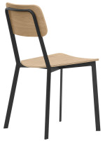 DADO Silla de madera contrachapada con estructura de metal negro