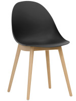 BAREL Silla de polipropileno color a elegir y patas de madera de haya