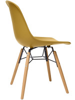 CORAL Polypropylene chair choice of color and structure in beech and black metal home design contract