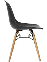 CORAL sedia in polipropilene scelta colore e struttura in faggio e metallo nero design casa contract