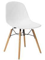 CORAL Polypropylene chair choice of color and structure in beech and black metal home design contract