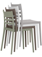 SUCCESS Chaise empilable en polypropylène choix de couleurs pour maison bar hôtel chalet restaurant glacier extérieur