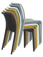 BIONIK Silla apilable de polipropileno selección de colores para hogar bar hotel chalet restaurante heladería exterior