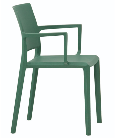 PRIMA Chaise avec accoudoirs empilable en polypropylène choix de couleurs pour maison bar hôtel chalet restaurant extérieur