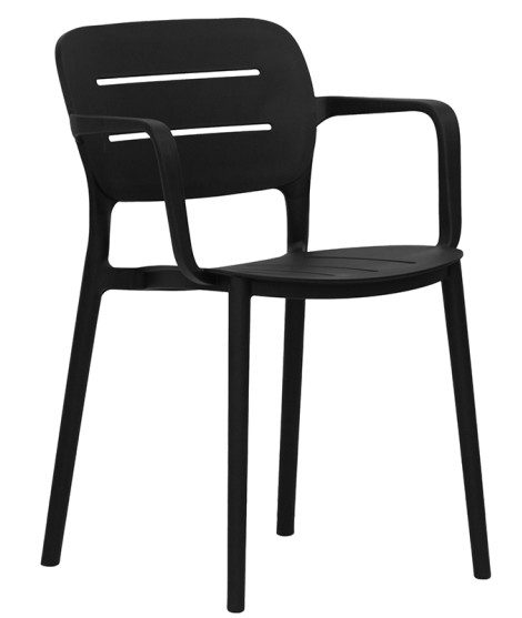 ONDA Stackable polypropylene chair with armrests color selection for home bar hotel chalet restaurant ice cream shop outdoor